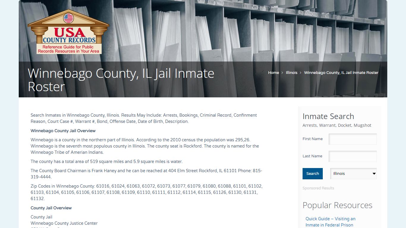 Winnebago County, IL Jail Inmate Roster | Name Search