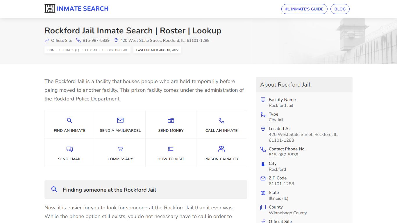 Rockford Jail Inmate Search | Roster | Lookup